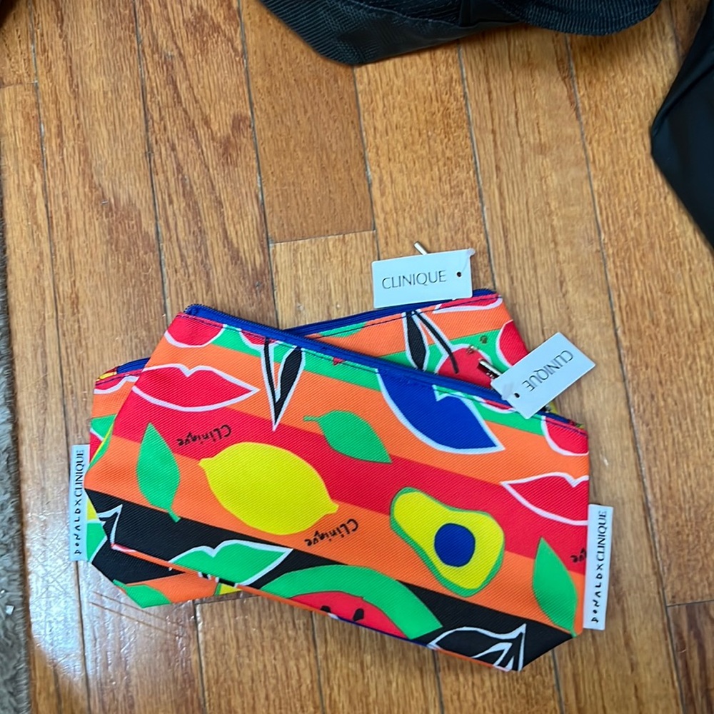 New Clinique makeup bags. Set of 2 Clinique x Donald